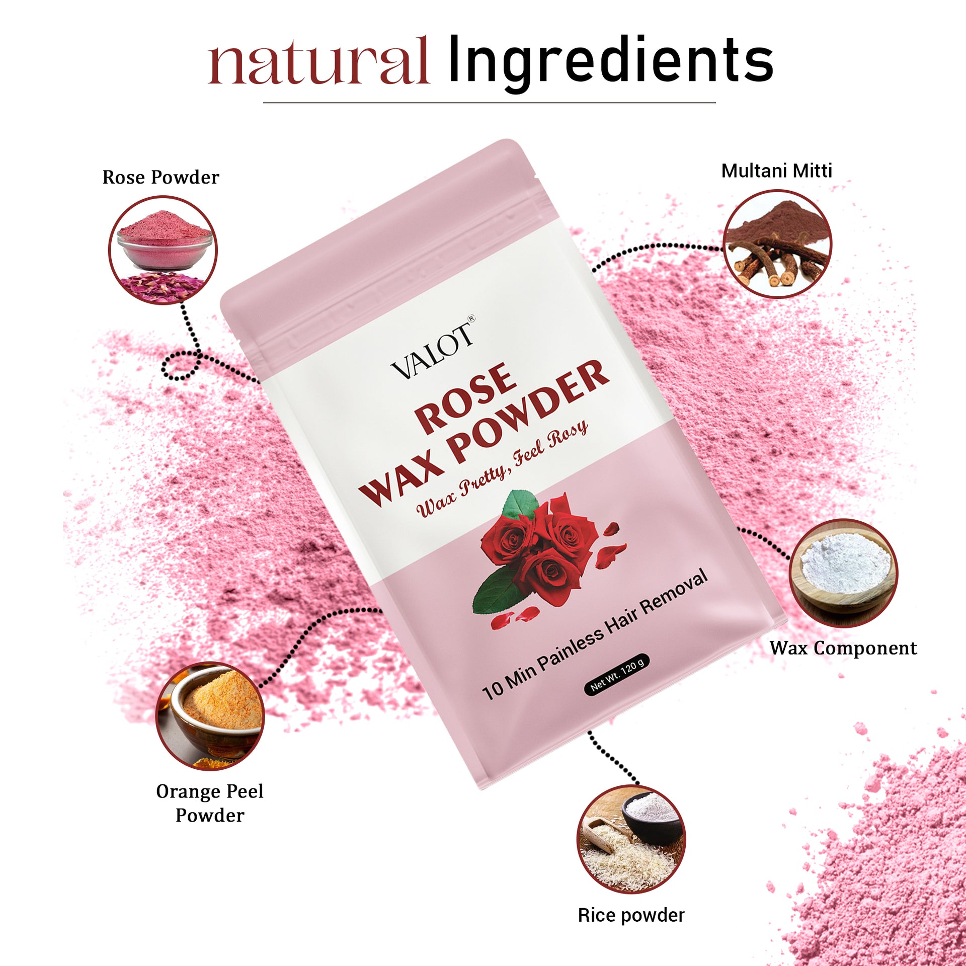 Valot Rose Fragrance Wax Powder