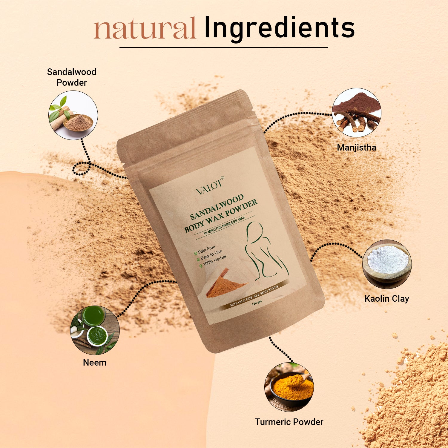 Sandalwood Body Wax Powder