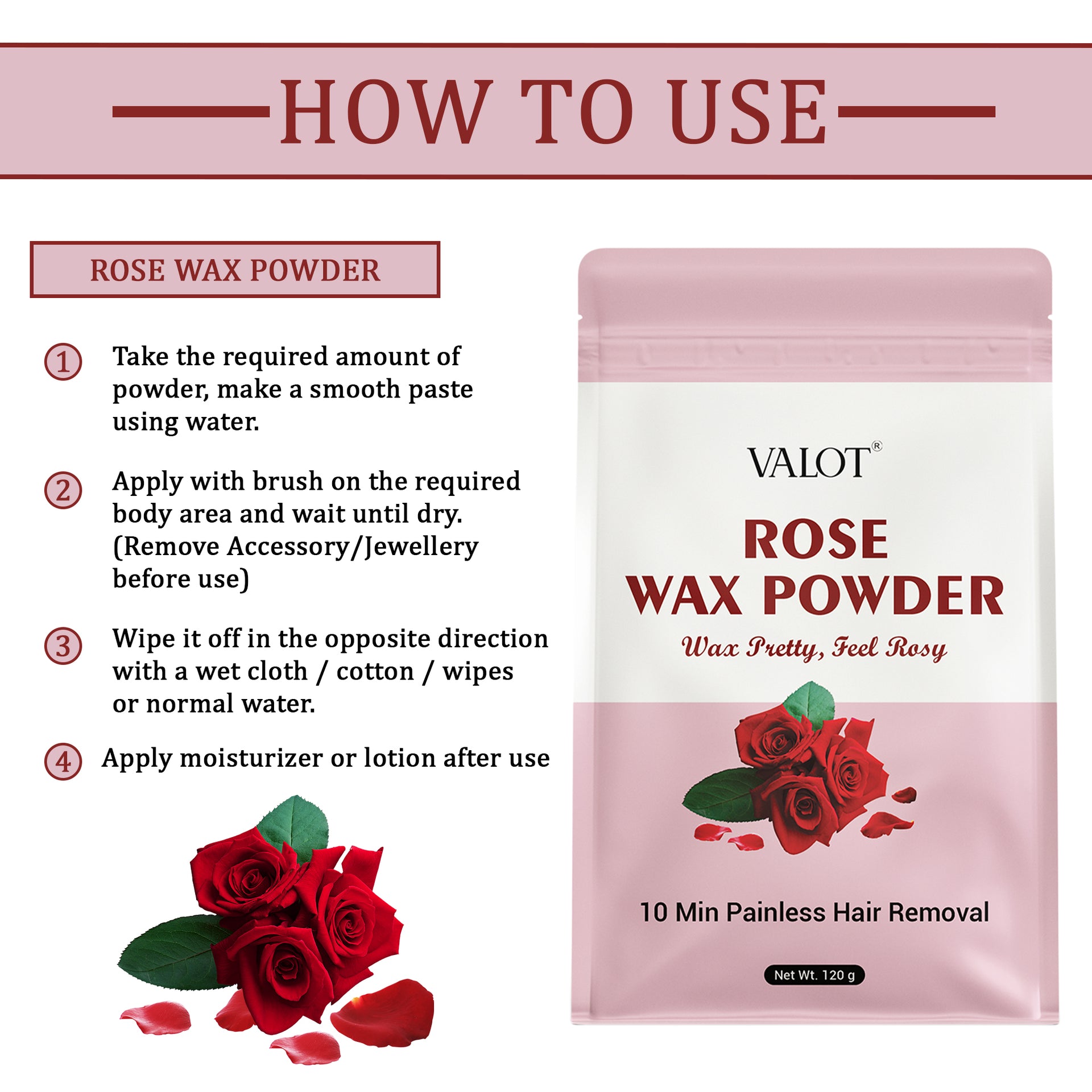 Valot Rose Fragrance Wax Powder