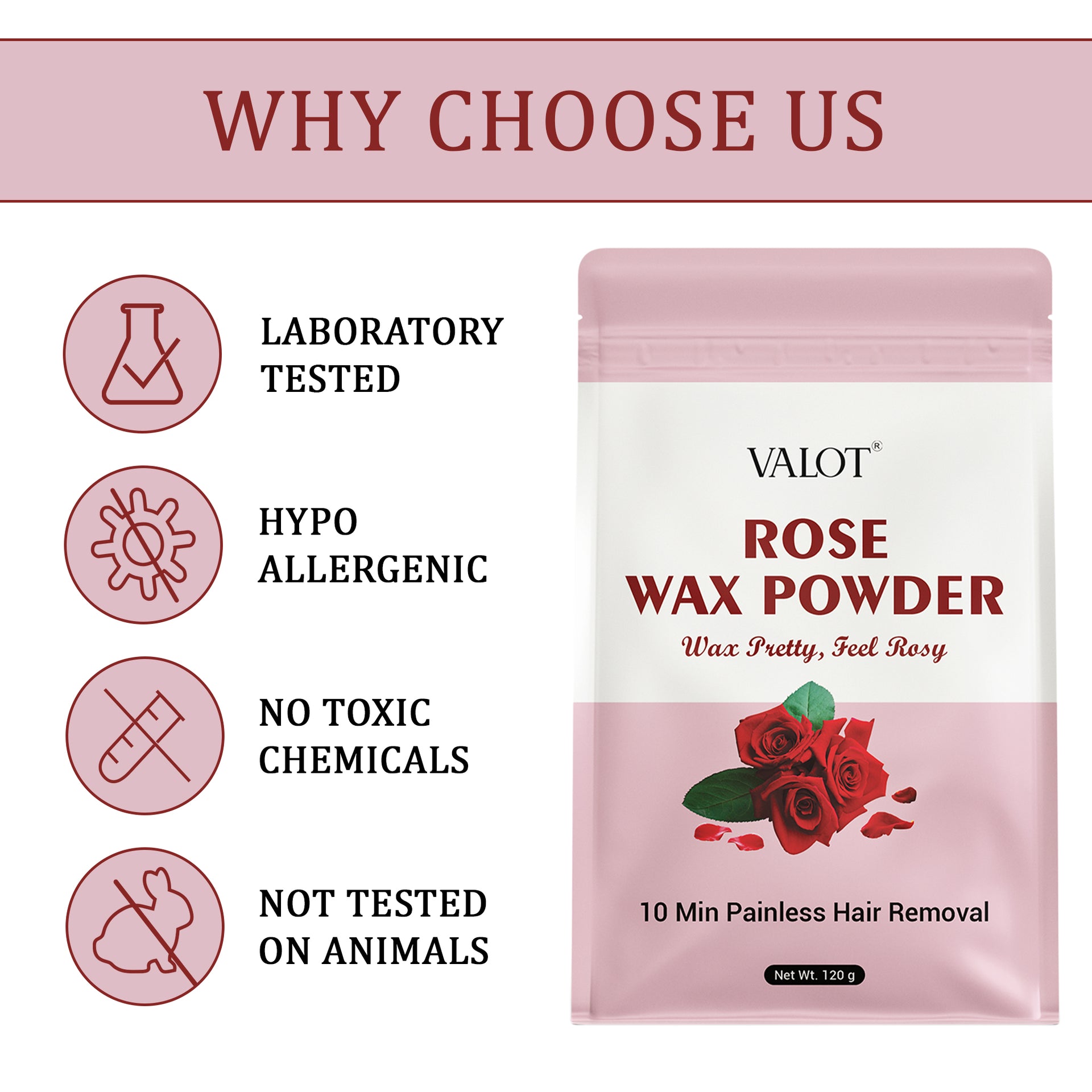 Valot Rose Fragrance Wax Powder