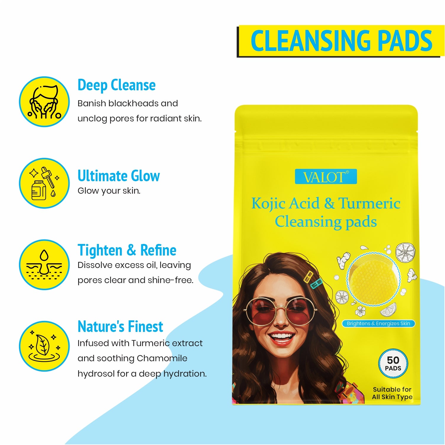 Valot Kojic Acid Cleansing Pads