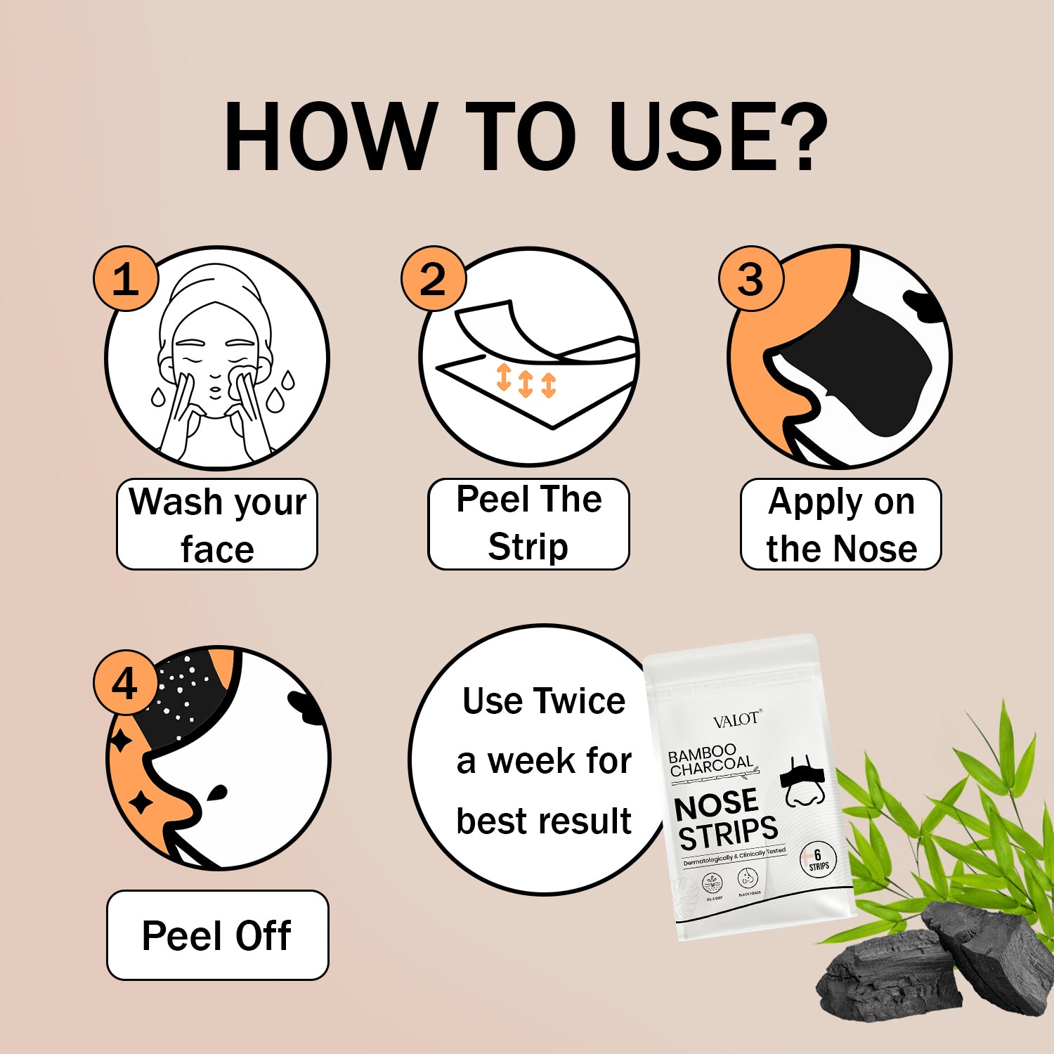 Valot Bamboo Charcoal Nose Strip